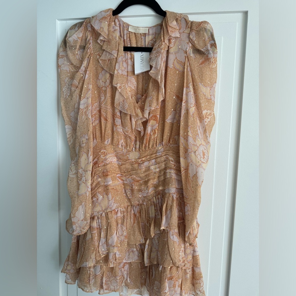 NWT $695 SP22 Ulla Johnson Cecily Magnolia Mini Dress Long Puff Sleeve Floral 0 - Picture 4 of 7